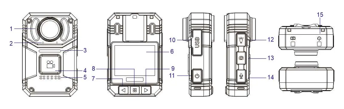 4K Body Worn Camera NVS3 Button Function