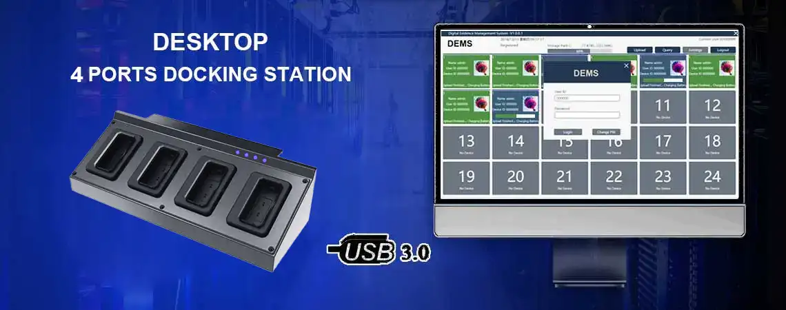 NVS10-4 4ports Docking station for body worn camera data uploading and charging