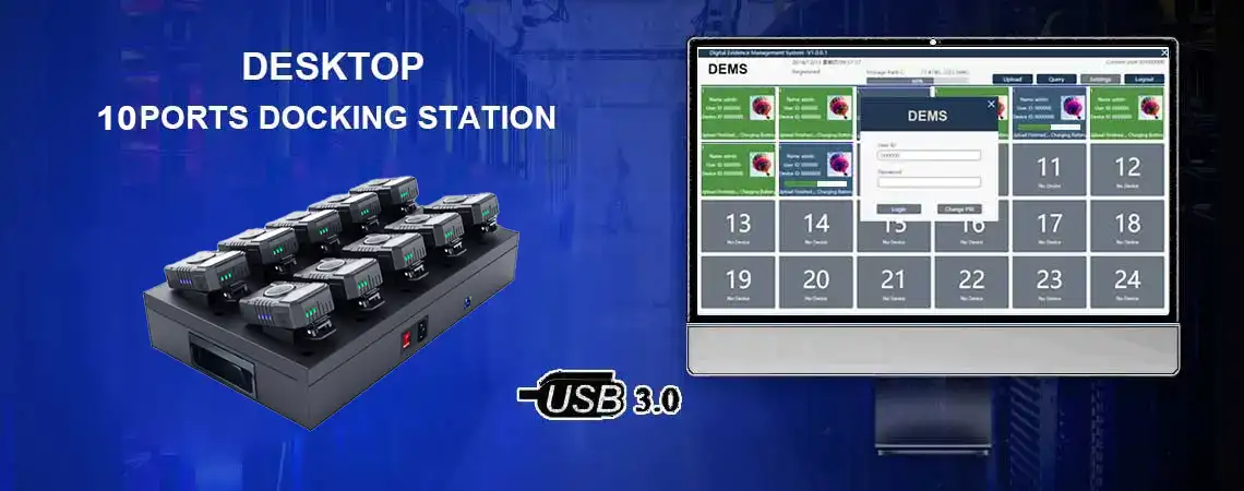 NVS10-A 10ports Docking station for body worn cam data uploading and charging