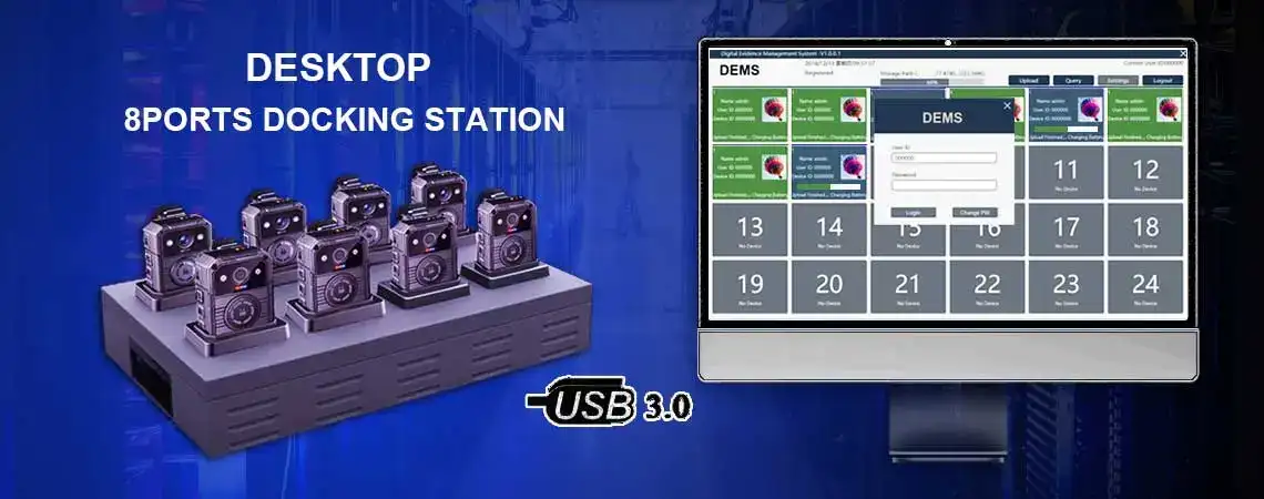 NVS10-B 8ports Docking station for body worn camera data uploading and charging
