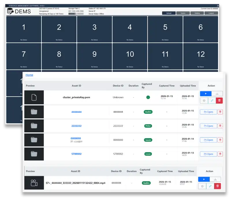 body worn camera DIGITAL EVIDENCE MANAGEMENT SOFTWARE