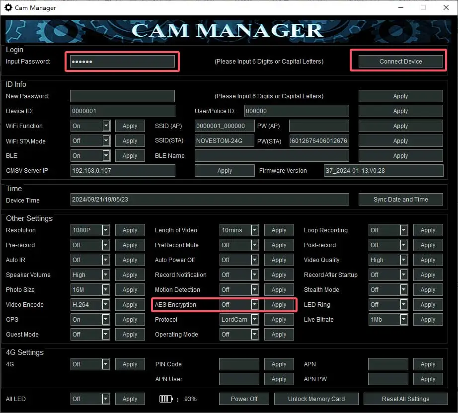 How to set body worn camera and military tactical helmet camera AES256