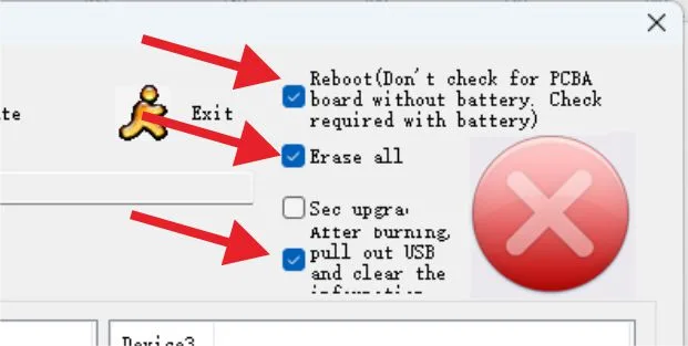 choose reboot erase for body camera and helmet camera update