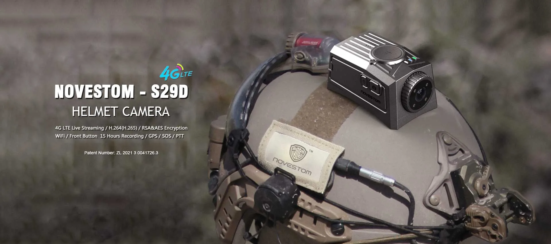 best S29D 4G live stream military tactical helmet camera comes with 4G LTE GPS WIFI SOS PTT from NOVESTOM